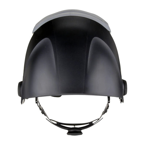 Front view of Speedglas 9100 Welding Helmet Replacement Part With Side Windows Headband And Silver Front Panel
