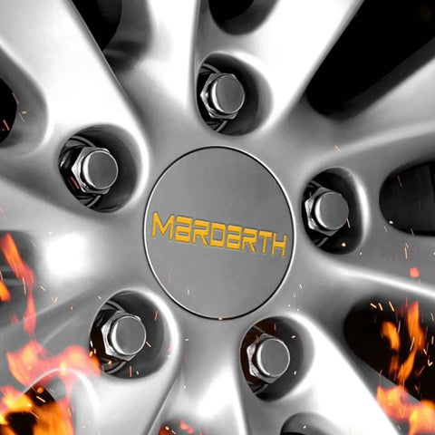 Close-up of chrome wheel with Set Of 20 12x1.5 Radius Ball Seat Lug Nuts With Washer Chrome Finish for Civic S2000 CRZ DX LX EX.