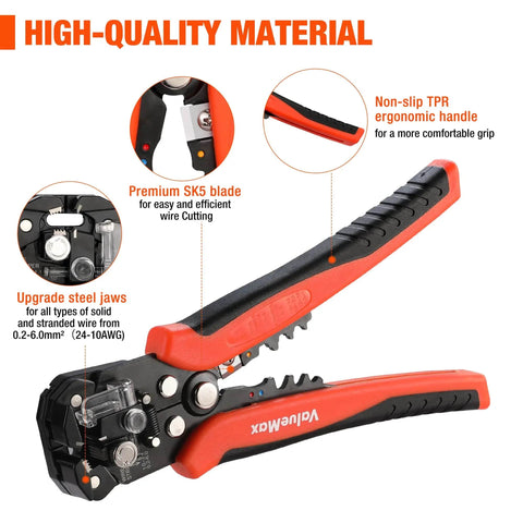 All In One Wire Stripper Tool Kit With 266 Pieces Self Adjusting 8 Inch Automatic Wire Stripping Tool For AWG 10-24 close-up