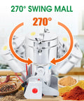 Heavy Duty 1000g Commercial Grain Grinder With 32000 RPM Electric Mill in stainless steel with spices display