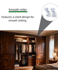 Sliding Door Roller Kit For Top Hung Wardrobe And Closet Doors, Five Piece Replacement Set With Front And Rear Rollers