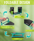 Wide 10 Inch Taller Garden Kneeler And Seat Folding Stool with EVA Foam Pad showing foldable design and assembly steps