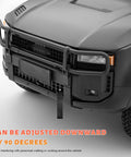 Beast Grade Heavy Duty Racing Tow Strap With Jdm Style Trailer Hook and Nylon Recovery Belt for Universal Front or Rear Bumper Mounting Solid Black Towing Accessory with Serious Pull Power adjustable on vehicle front.