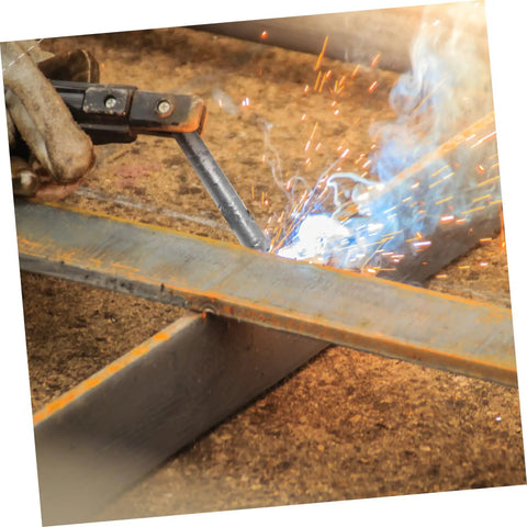 Close-up of Low Temp Aluminum Welding Rods Set 6 Pack Multipurpose Welding Sticks in use on metal surface