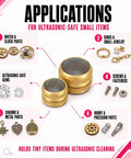 Brass And Stainless Steel Mesh Ultrasonic Cleaner Basket Set Built Tough Like Nails For Tiny Watch Parts Delicate Charms And Medium Rings Quick Drain Setup Straight Up Deep Clean Power Pack Of 2 for cleaning rings, watch parts, and screws.