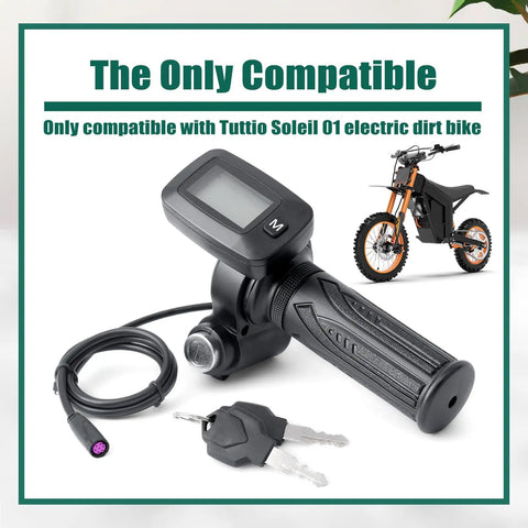 Upgraded 48V Ebike Speedometer Throttle With M Key Integrated Display For Soleil 01 Electric Dirt Bike Replacement