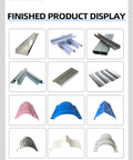 Industrial Grade Rock Solid Roof Sheet Forming Machine For Color Steel Panels And Galvanized Metal Roll Forming Equipment finished product display of various colored steel roofing profiles.