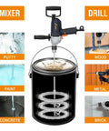 Heavy Duty 9A Corded Drill Mixer With Spade Handle Half Inch Chuck 360 Degree Rotation Pro Grade Concrete Mud Mixing Drill