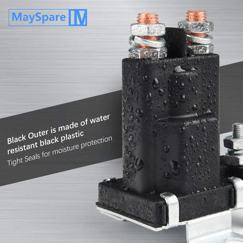 80 Amp 12V Continuous Duty Solenoid Battery Isolator And Starter Relay For Your Ride with water-resistant black housing