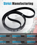 Heavy Duty Remax Serpentine Drive Belt that fits Honda Civic Chevy Camaro Dodge Charger, 2098mm, EPDM material.