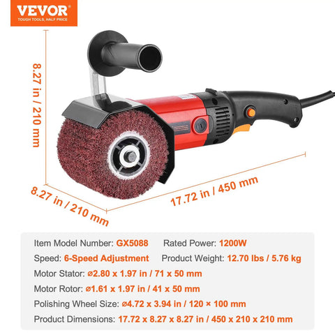 Beast 1200W Burnishing Polishing Tool With Six Speed Settings Handheld Metal Buffing Machine For Stainless Steel And Nonferrous Metals displayed.
