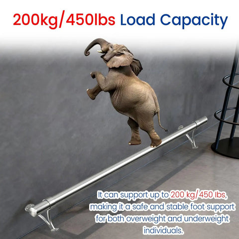 14ft Bar Foot Rail Kit With 2 In OD Tubing, Bracket Hardware And Internal Connector For Commercial And Residential Bars showing strength with elephant