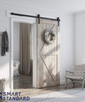 Sliding Barn Door Soft Close Hardware Kit For Single Door With Invisible Track Design Includes Step By Step Manual Fits 36 Inch Door Panel For A Smooth Quiet Operation Across Five To Ten Feet Of Track And Durable Two Piece Track System