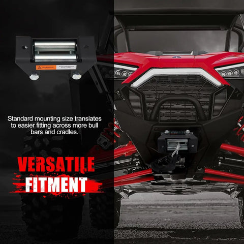 Heavy Duty 12V 4500Lbs ATV UTV Winch With Steel Cable And Wireless Remote Roller Fairlead 1.9 HP Motor 3 Stage Planetary Gear 153 To 1 Gear Ratio for front ATV mounting