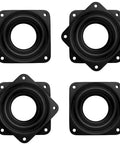 Kick Off Your Next Custom Build With This Pack Of Four 3 Inch Square Turntable Bases delivering smooth swivel plates in solid black steel.