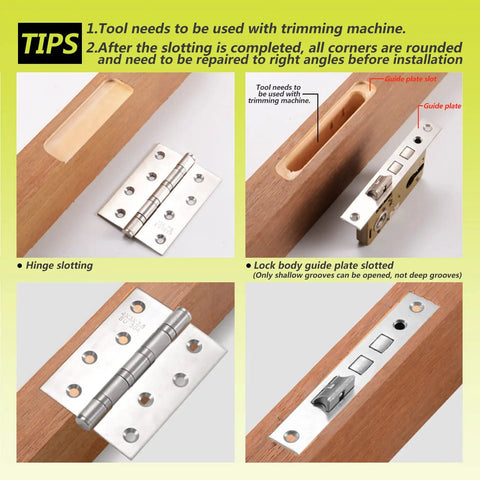 Pro Grade Aluminum Door Hinge Jig For Quick Install And Precise Fit, Woodworking Hinge Template And Slotting Locator