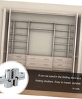 Concealed Folding Door Hinge Built Tough Heavy Duty Cabinet Hardware For Home Use Easy To Install Durable Design displayed in closet