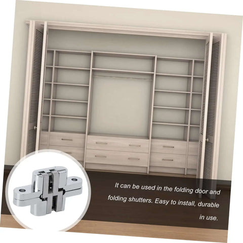 Concealed Folding Door Hinge Built Tough Heavy Duty Cabinet Hardware For Home Use Easy To Install Durable Design displayed in closet