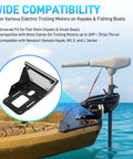 Beefed Up Transom Mount Kit For Trolling Motors Clamp On Mount Fits Most 3HP Motors Up To 70 Lbs Thrust Flat Stem Kayaks And Small Boats Freshwater And Saltwater Black