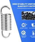 Eight Pack Two Inch Recliner Tension Springs With Ten Turn Coils Heavy Duty Replacement Kit showcasing a steel coil spring.
