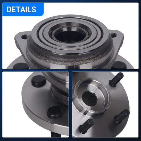Front Wheel Bearing And Hub Assembly For 1999 2000 2001 2002 2003 2004 Jeep Grand Cherokee Front Left And Front Right 5 Lug Non ABS Replacement Kit Easy Install Direct Fit details