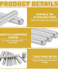 Close-up of 2Mm By 10Mm Stainless Steel Dowel Pins Set Of 60 For Shelves And Furniture Fixing, showing smooth chamfered design and 304 steel.