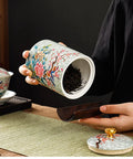 Premium Ceramic Tea And Coffee Canisters Keep Your Daily Stash Locked Down With True Airtight Sealed Lids Designed To Preserve Crisp Flavor While Adding Sleek Vintage Chinese Vibe To Any Kitchen Setup.