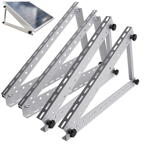 Adjustable Solar Panel Mounting Brackets Kit 22 Inch Tilting Mounts For 100 To 200W Panels With Easy Setup silver finish