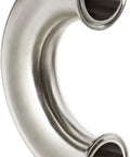 316L Stainless Steel Sanitary Clamp Fitting With 180 Degree Return Bend, 2 Inch Tube OD, side view of durable weldable connector.