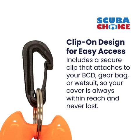 Diving Mouthpiece Cover With Clip For Regulator, Silicone Shield To Protect Mouthpiece, Easy Clip Attachment To BCD Or Dive Bag