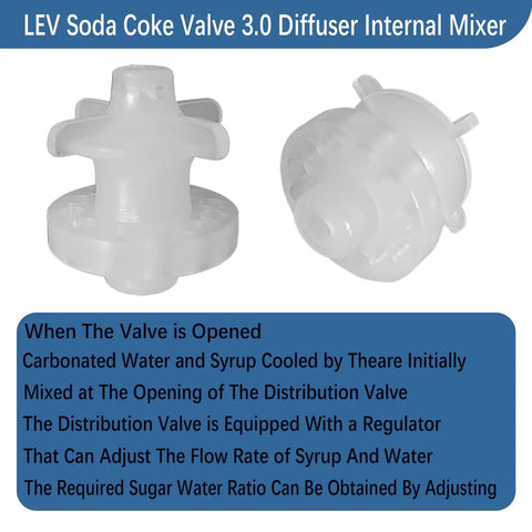 4 Pack Coke Machine Valve Diffuser Kit Internal Mixer 3.0 Replacement Parts For Cola Soda Machines Easy Install Durable Valve Assembly 28368, white