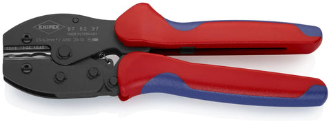 Preciforce Crimp Lever Pliers for insulated and non-insulated ferrules with red and blue handles, 5 crimp positions, 0.25-6 mm2