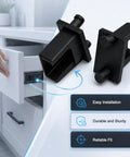 Heavy Duty 2 Pack Drawer Slide Socket Replacement Kit, black connectors for easy drawer repair, fits standard cabinet tracks.