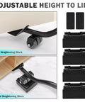 Heavy Duty 29 Inch Furniture Lifter Tool With Lengthening Metal Rods And Stackable Raise Blocks showing adjustable height feature.