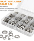 Must-Have 530 Pcs Spring Lock Washer Set With Metric And SAE Sizes M3 To M10 And 1/4 To 3/8 Stainless Steel 304 Lock And Flat Washers