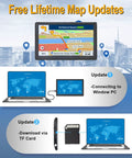 7 Inch Truck GPS Navigator for cars and RVs with custom routing, driver alerts, free lifetime North America maps, update methods