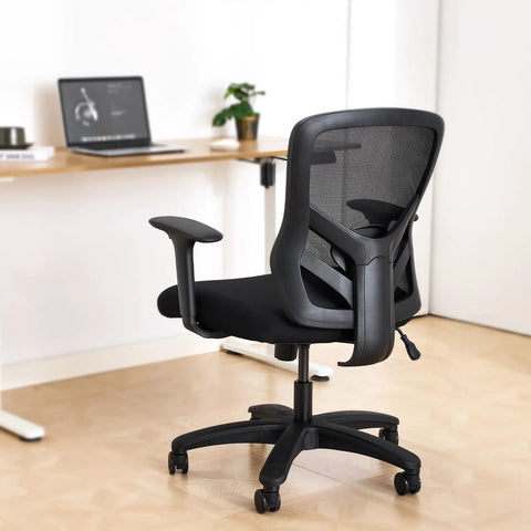 Big And Tall Office Chair Up To 500 Lbs With Adjustable Lumbar Support Heavy Duty Ergonomic Mesh 360 Degree Rotation back view