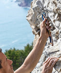 Bulletproof Stainless Steel Climbing Anchor Bolt Set Of 8 With 25KN Load Rating For Three Eighth Inch Bolts rigged on a rock face.