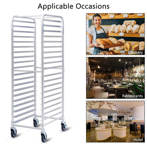Heavy Duty 20 Tier Aluminum Bakery Rack That Rolls Real Smooth Lockable Caster Cooling Trolley Cart For Baking Donuts And Bread Total Kitchen Upgrade For Serious Pros
