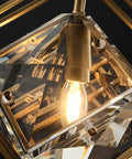 Top Notch Square Crystal Ceiling Pendant Light With Heavy Duty All Copper Frame And Zero Hassle Rust Proof Finish To Bring That Fresh Vibe To Any Room You Choose close-up view of crystal and bulb