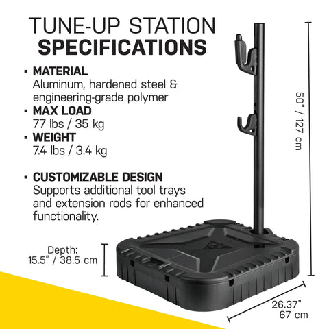 All In One Bike Storage And Charging Station With Adjustable Tool Organizer Box, Modular Add On Support, 77 Lb Capacity, Aluminum Frame