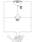 Diagram of LSV1-6T-N 3 Port Hydraulic Shuttle Valve Ball Type with hydraulic circuit for heavy equipment use.