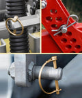 Heavy Duty Hitch Pins And Clips Kit With R Clips, Cotter Pins, Lynch Pins And PTO Pins For Tractor, Trailer, Truck, Lawn Mower And Farm Equipment, 242 Piece Assortment For 3 Point Hitch Accessories installed on machinery