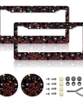 Dope Anime Style Aluminum License Plate Frame For Cars Black Soot Sprites Theme with hardware and decorative decals