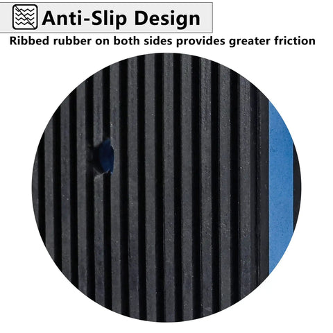 Close-up of Kick Back The Shake With Killer Blue Eva Rubber Anti Vibration Pads showing ribbed design for better traction.
