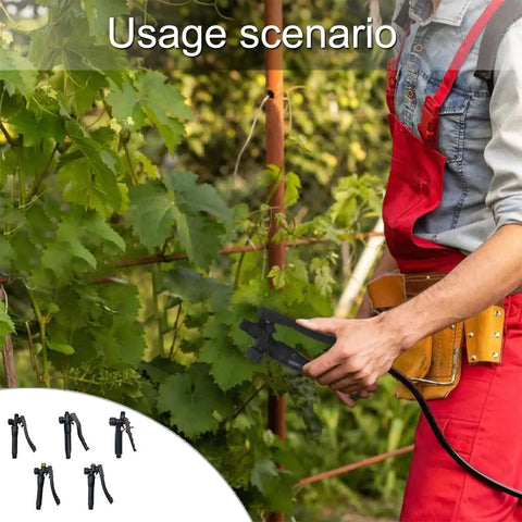 Gardener using Heavy Duty Sprayer Switch Mechanism Upgrade Kit in a vineyard for easy maintenance.