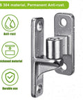 Front view: 304 stainless steel gate hinge, wall-mounted, heavy-duty for farm gates.