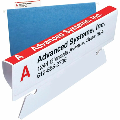 Viewables Color Labeling System Refill Pack Dope White Labels with permanent adhesive on a file folder