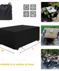 Heavy Duty 600D Waterproof Patio Furniture Cover For Rectangular Couch And Sectional Sets 165 By 28 By 28 Inches Tough As Nails All Weather Outdoor Shield For Deck Lawn And Backyard Keeps Rain Dust Leaves Off