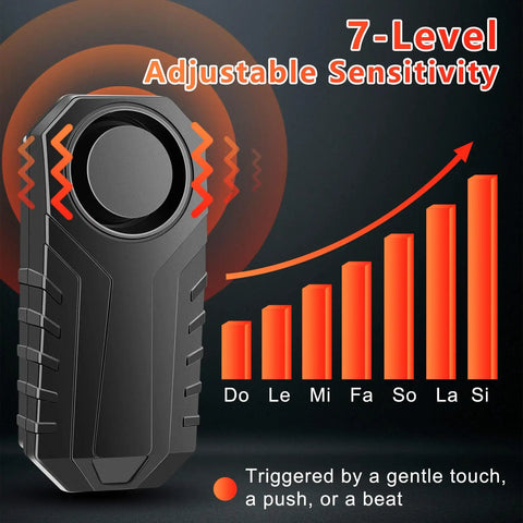 Bike Alarm With Remote 113dB Super Loud Siren Anti Theft That Scares Off Thieves Vibration Motion Sensor For Bicycle E Bike Scooter Motorcycle IP65 Waterproof Security System
